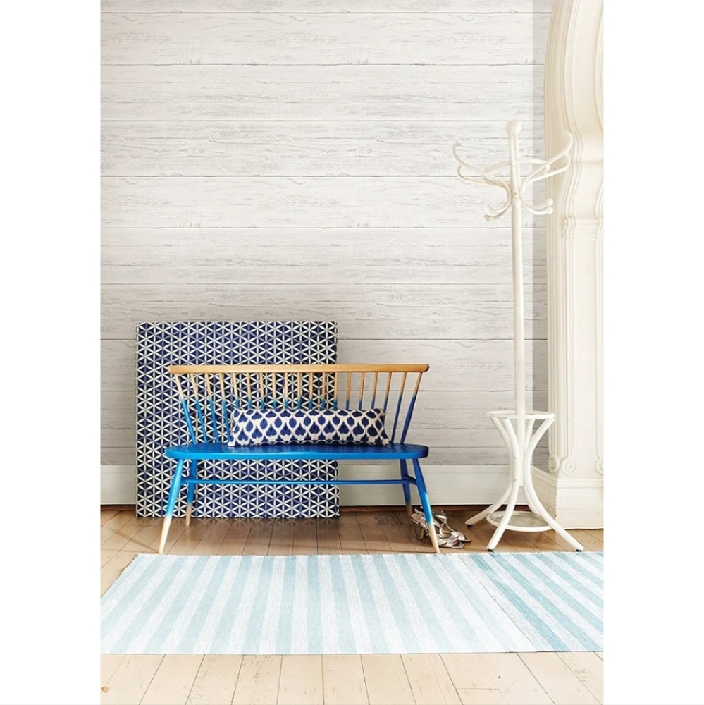 Nuwallpaper By Wall Pops NU3127 Whitw Shiplap White and Off-White Wallpaper